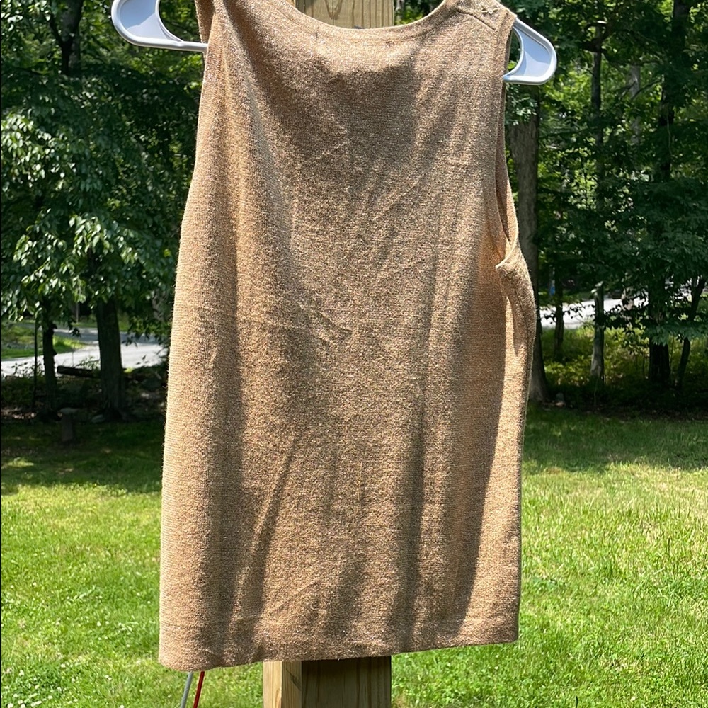 Tan Ribbed Knit Tank Top - Picture 3 of 10